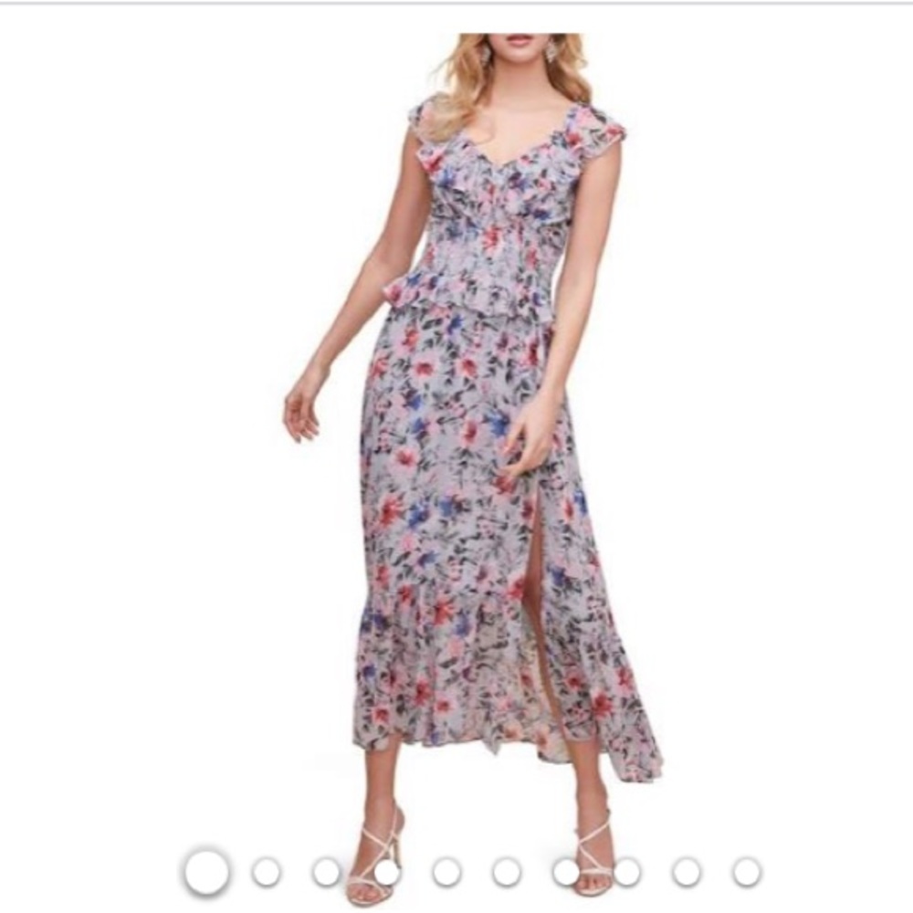 ASTR the Label Double V-Neck Flutter Midi Dress - Picture 3 of 7